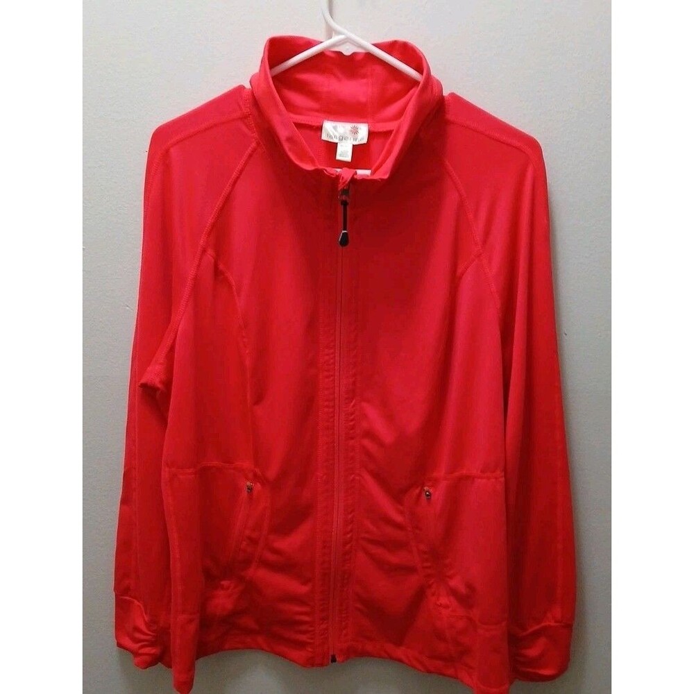 Tangerine Athletic Jacket Running Active Womens Full Zip Bright Coral XXLG